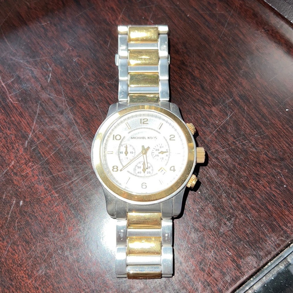 Michael Kors two tone Runway watch oversized face